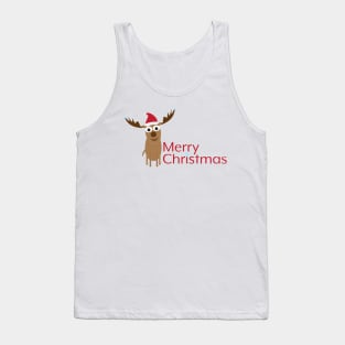 Merry Christmas with Cute Cartoon Deer Tank Top